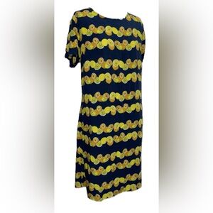 Banana Republic Navy Blue Lemon Print Dress.